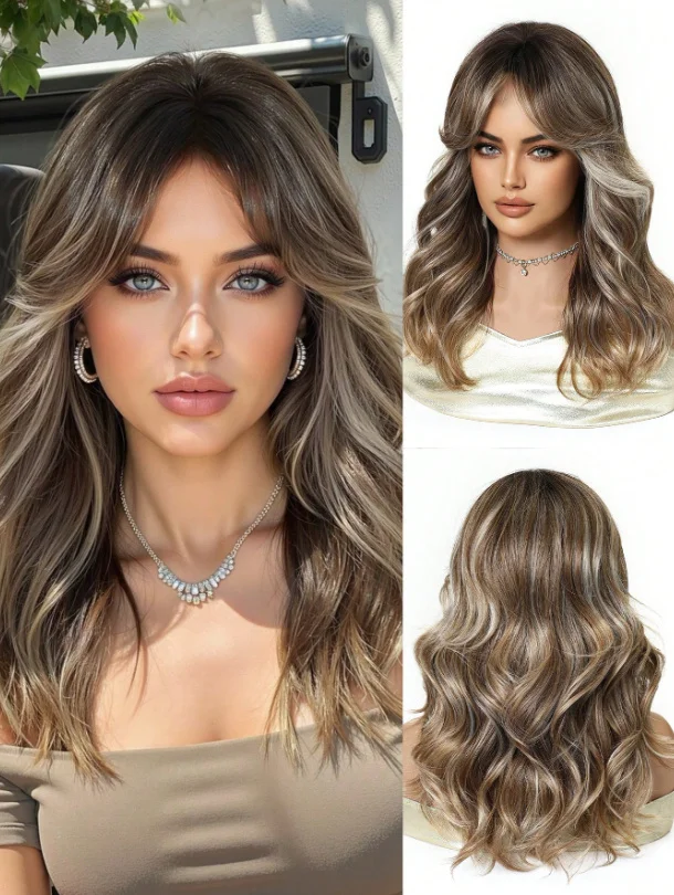Medium Length Brown Wavy Synthetic Hair Wig for Women with Middle Part Daily Wear Club Style High Temperature Resistant Fake Hai
Medium Length Brown Wavy Synthetic Hair Wig for Women with Middle Part Daily Wear Club Style High Temperature Resistant Fake Hai