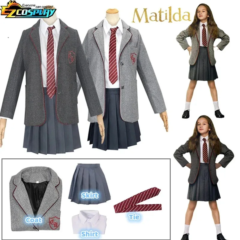 Kids Matilda Musical Cosplay Costume Outfit Girls School Uniform Suit Jacket Shirt Skirt Tie Halloween Party Stage Full Set
Kids Matilda Musical Cosplay Costume Outfit Girls School Uniform Suit Jacket Shirt Skirt Tie Halloween Party Stage Full Set