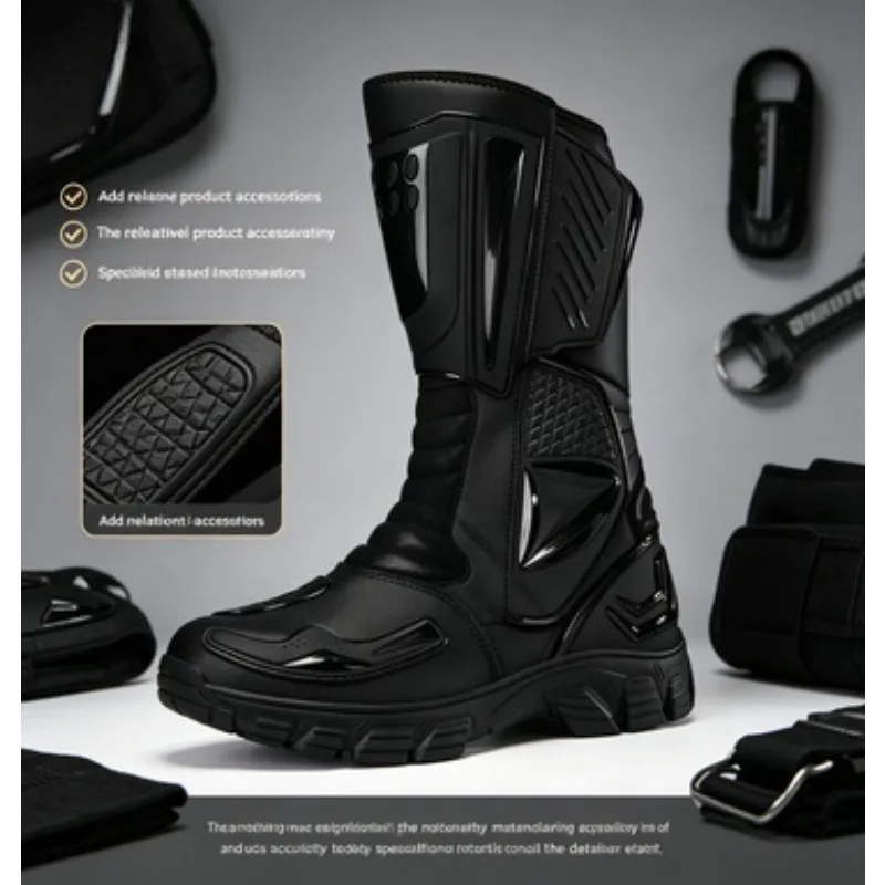 Unisex Motorcycle Riding Boots Cross-Border New Model Racing Shoes Off-Road Adventure Travel Equipment Breathable Anti-Slip S...
