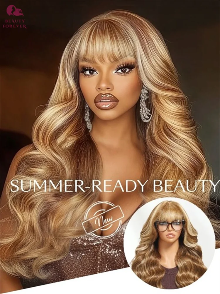 Beauty Forever Honey Blonde Lace Frontal Wig With Bangs 13x4 Pre-Everything™ Loose Wave Glueless Wig Human Hair Ready to Wear
Beauty Forever Honey Blonde Lace Frontal Wig With Bangs 13x4 Pre-Everything™ Loose Wave Glueless Wig Human Hair Ready to Wear