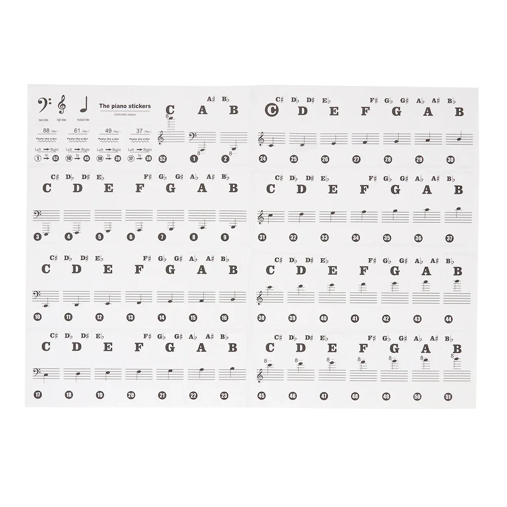 Stickers Piano Laminated Sticker Piano Sticker PVC Key Keyboard Piano Laminated Music One Set Piano Replacement
Stickers Piano Laminated Sticker Piano Sticker PVC Key Keyboard Piano Laminated Music One Set Piano Replacement