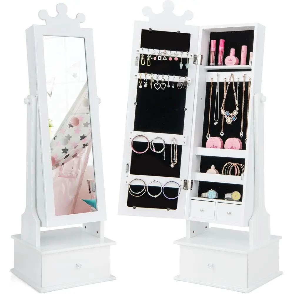 Children's Full-Length Mirrored Wardrobe Cabinet with Storage Drawers for Girls' Clothing, Perfect Birthday or Christmas Gift
Children's Full-Length Mirrored Wardrobe Cabinet with Storage Drawers for Girls' Clothing, Perfect Birthday or Christmas Gift
