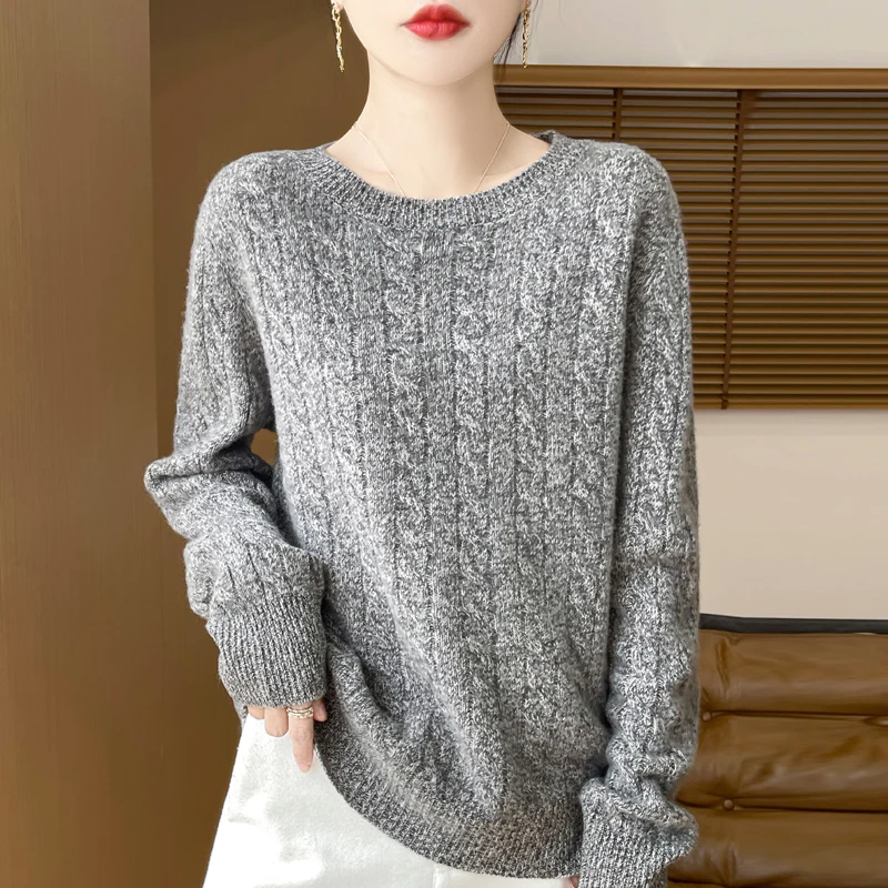 High Quality Wool Thick Sweater Women's O-Neck Fashion Knit Pullover Soft Loose Casual Warm Top Woman Autumn Winter Knitwear
High Quality Wool Thick Sweater Women's O-Neck Fashion Knit Pullover Soft Loose Casual Warm Top Woman Autumn Winter Knitwear