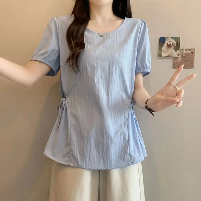 Women Sweet Puff Sleeve Side Drawstring Waist Casual Loose Short Sleeve Blouse Top
Women Sweet Puff Sleeve Side Drawstring Waist Casual Loose Short Sleeve Blouse Top
