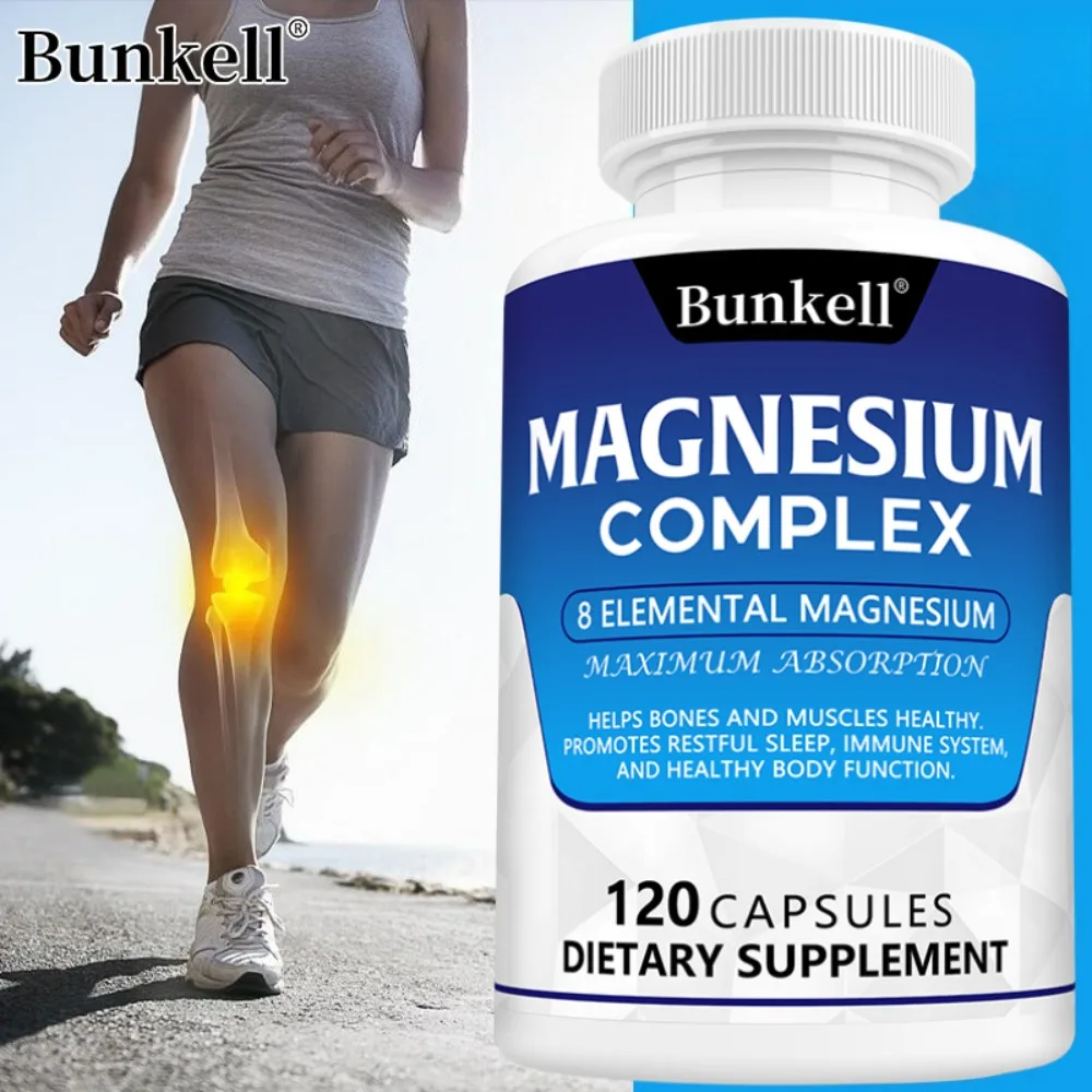 Magnesium Complex Supplement 8 Elemental 1000mg - for Bones, Muscle, Recovery, Energy, Vegan Non-GMO 120 Capsules
Magnesium Complex Supplement 8 Elemental 1000mg - for Bones, Muscle, Recovery, Energy, Vegan Non-GMO 120 Capsules