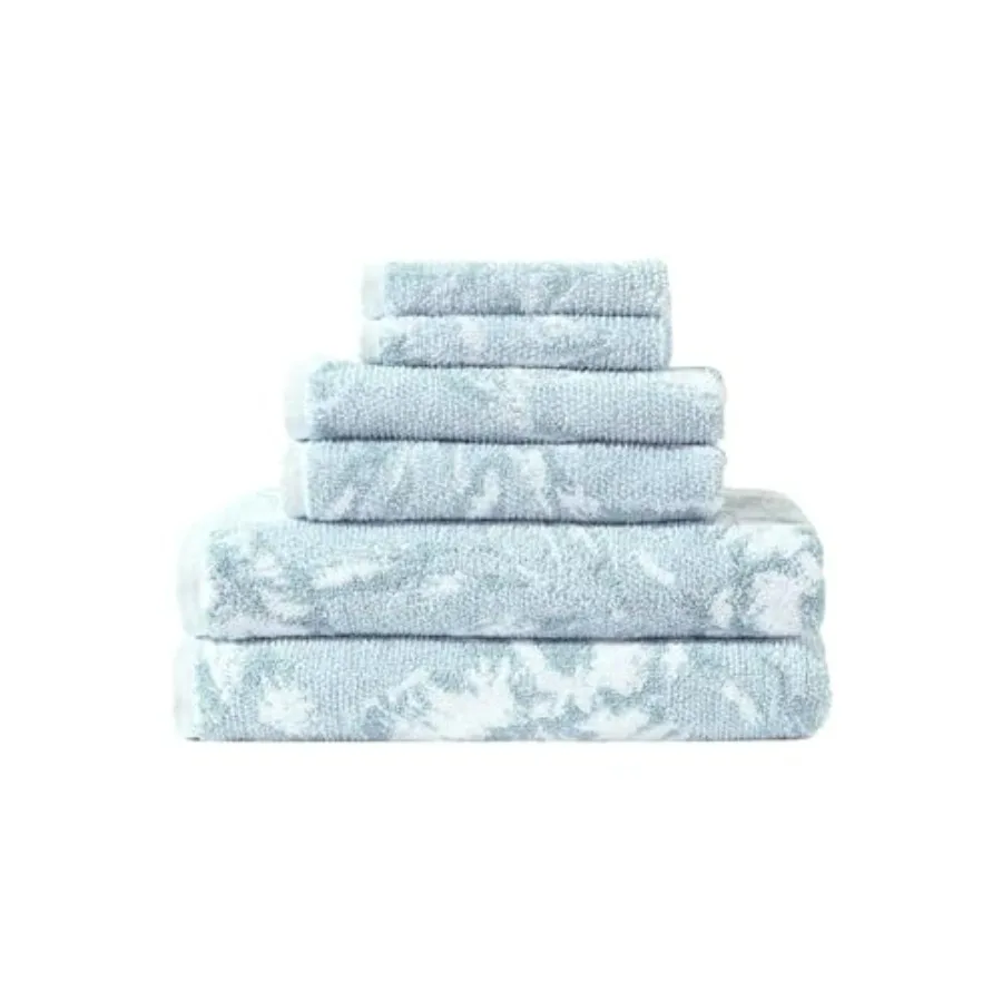 Bath Towels for Bathroom Use, 100 Cotton, Shadow Hibiscus Blue, Soft Absorbent with Yarn-Dyed Loops, Medium Weight, 6-Piece Set
Bath Towels for Bathroom Use, 100 Cotton, Shadow Hibiscus Blue, Soft Absorbent with Yarn-Dyed Loops, Medium Weight, 6-Piece Set