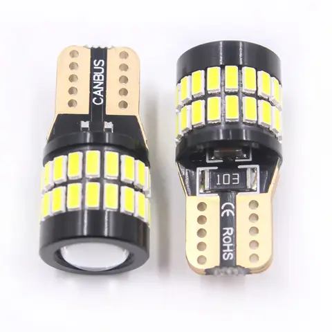 2 Pcs T10 W5W LED Bulb 194 501 3014 3030 Led Super Bright Canbus Light Bulb Red Amber White Yellow Automotive Interior Led Light