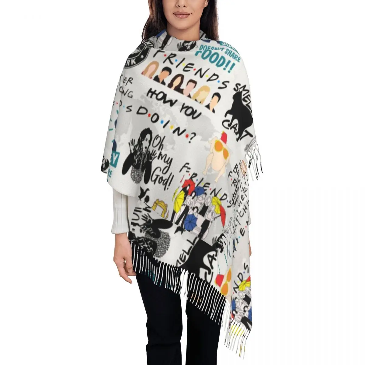 Funny Friends Collage Scarf Wrap Women Long Winter Warm Tassel Shawl Unisex TV Show Scarves
Funny Friends Collage Scarf Wrap Women Long Winter Warm Tassel Shawl Unisex TV Show Scarves
