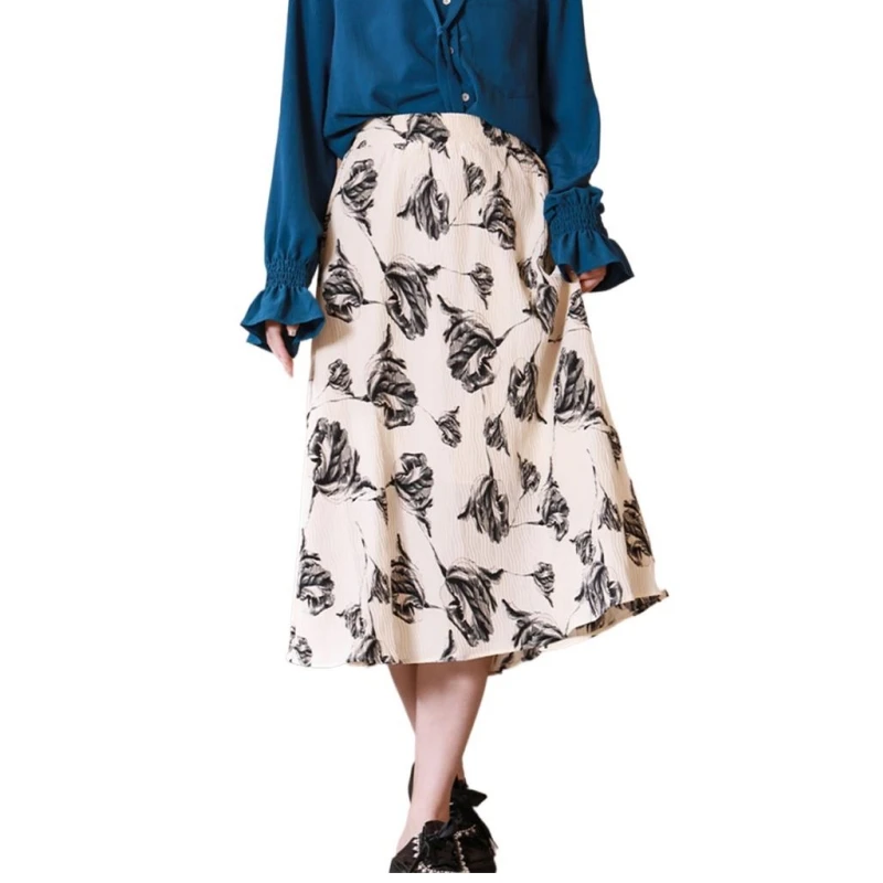 Print Long Skirts Women Summer Casual Elastic High Waist Chiffon Skirts Ladies A-line Flods Skirts Elegant Vestidos jupe femme
Print Long Skirts Women Summer Casual Elastic High Waist Chiffon Skirts Ladies A-line Flods Skirts Elegant Vestidos jupe femme