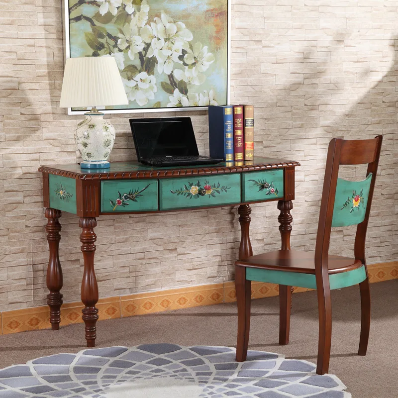 Комбинированный стол из массива дерева, стул, домашний стол, письменный стол, окрашенный в стиле ретро, зеленый цвет
Комбинированный стол из массива дерева, стул, домашний стол, письменный стол, окрашенный в стиле ретро, зеленый цвет