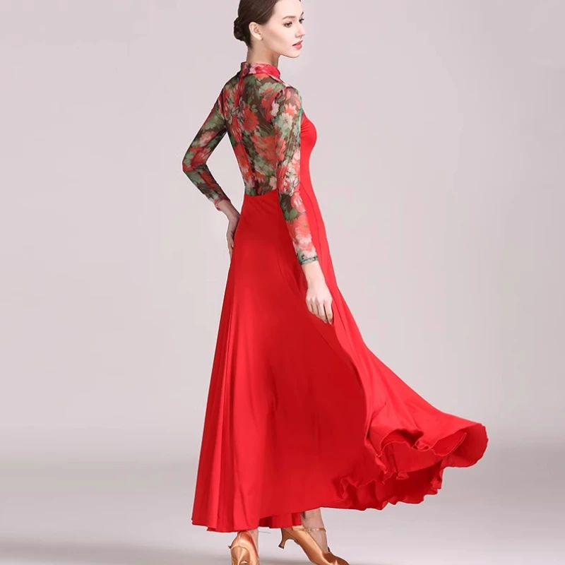 Удобное сетчатое платье для пожилых людей с высоким воротником и принтом, платье для современного танца с длинными рукавами, национальный стандарт, танцевальная одежда
Удобное сетчатое платье для пожилых людей с высоким воротником и принтом, платье для современного танца с длинными рукавами, национальный стандарт, танцевальная одежда