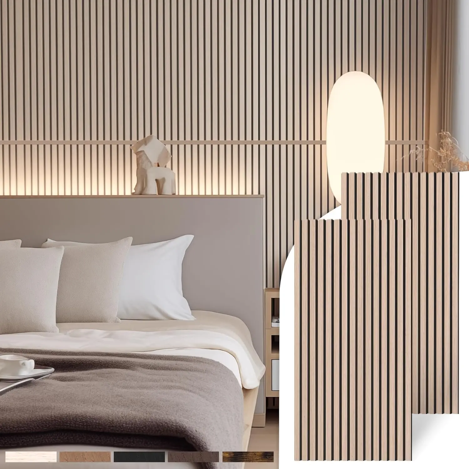 Wood Slat Wall Panels, Easy Installation, Acoustic Fluted Design for Home & Office Decor, White Oak, 2 Pcs 47.2x23.6 Inch
Wood Slat Wall Panels, Easy Installation, Acoustic Fluted Design for Home & Office Decor, White Oak, 2 Pcs 47.2x23.6 Inch