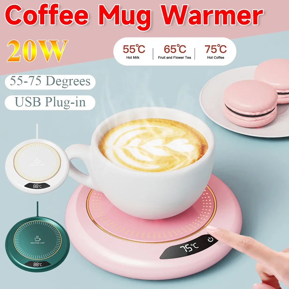 Coffee Mug Warmer Thermostatic Electric Cups Heater 3 Temperature Settings Auto Shut Off Smart Heating Coaster for Home Office
Coffee Mug Warmer Thermostatic Electric Cups Heater 3 Temperature Settings Auto Shut Off Smart Heating Coaster for Home Office