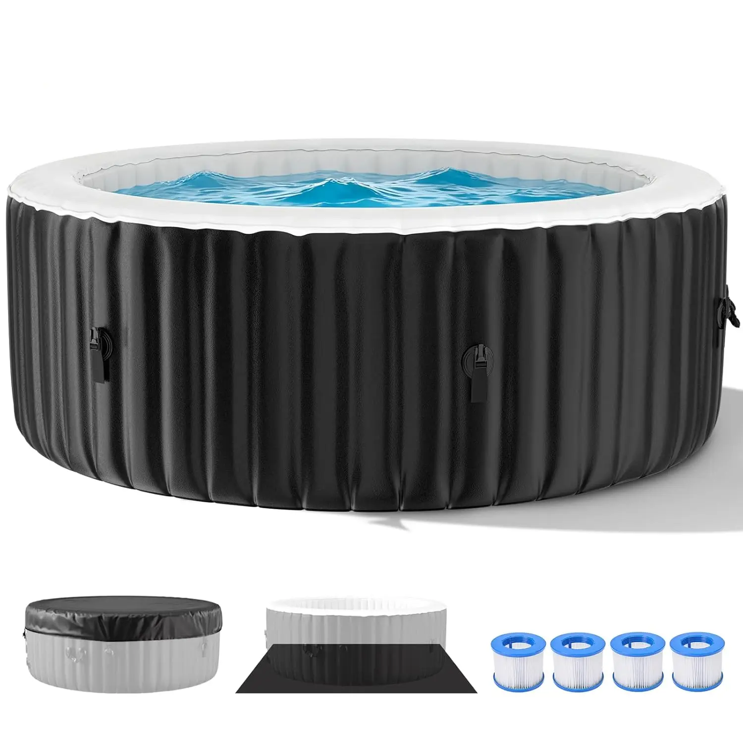 6-Person Inflatable Hot Tub 264Gal Round Spa 130 Bubble Jets Leak PVC Heater Pump Cover 82x82x25 Custom
6-Person Inflatable Hot Tub 264Gal Round Spa 130 Bubble Jets Leak PVC Heater Pump Cover 82x82x25 Custom