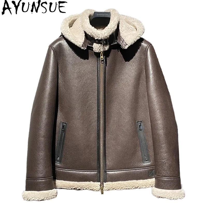 AYUNSUE пальто из натурального меха, мужская одежда, зимние куртки из натуральной овчины с капюшоном, мужские теплые винтажные шубы, кожаная куртка
AYUNSUE пальто из натурального меха, мужская одежда, зимние куртки из натуральной овчины с капюшоном, мужские теплые винтажные шубы, кожаная куртка