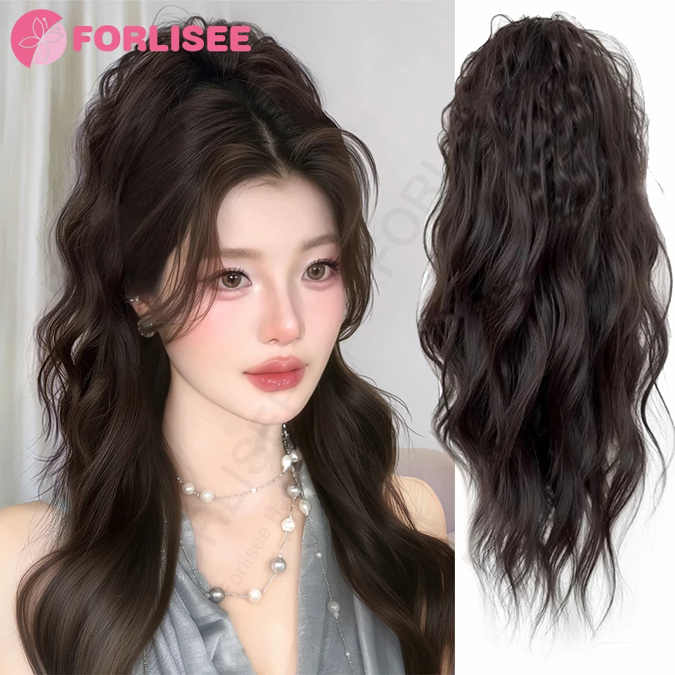 For Synthetic Claw Clip Ponytail Long Wavy Black Brown Heat Resistant Roll Waterfall High Pony Tails Hair Extensions for Wome
For Synthetic Claw Clip Ponytail Long Wavy Black Brown Heat Resistant Roll Waterfall High Pony Tails Hair Extensions for Wome