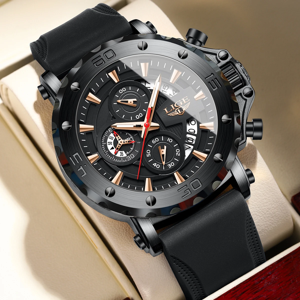 LIGE Top Original Luxury Man Watch Chronograph Waterproof Luminous Sports Men Clock Calendar Silicone Strap Quartz Men's Watches
LIGE Top Original Luxury Man Watch Chronograph Waterproof Luminous Sports Men Clock Calendar Silicone Strap Quartz Men's Watches