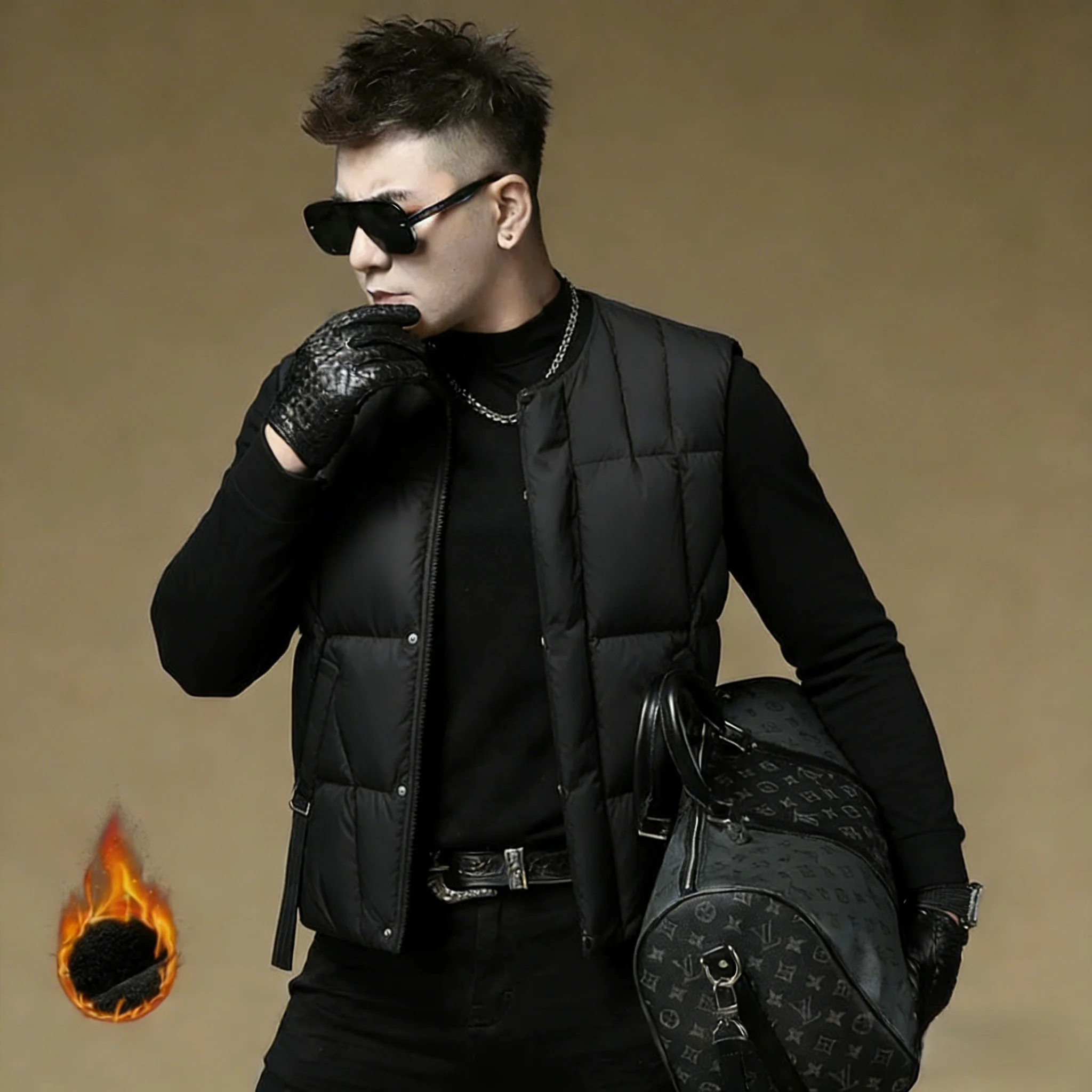 Loose Casual Men's down Vest Svel Du down Warmth Bla Youthful Sle Polyester Fiber Thiened Outerwear
Loose Casual Men's down Vest Svel Du down Warmth Bla Youthful Sle Polyester Fiber Thiened Outerwear