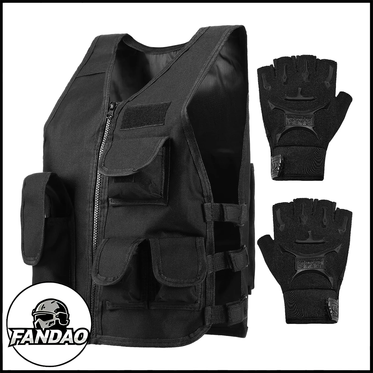 Kid's Tactical Vest with Half Finger Short Gloves Army Outdoor Training Combat Vest Airsoft Paintball Shooting Protective Gear
Kid's Tactical Vest with Half Finger Short Gloves Army Outdoor Training Combat Vest Airsoft Paintball Shooting Protective Gear