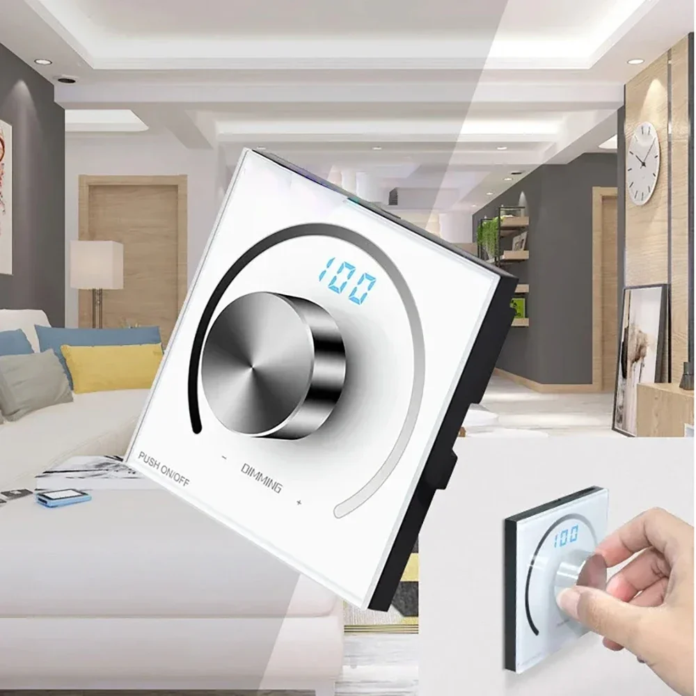 Panel knob LED Dimmer single color light tape Adjust brightness remote switch Tempered Glass Panel DC12V-24V
Panel knob LED Dimmer single color light tape Adjust brightness remote switch Tempered Glass Panel DC12V-24V