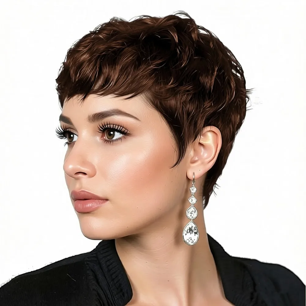 Многослойный парик из натуральных волос, коричневый, черный, бордовый цвета, для женщин, для повседневного использования и вечеринок, парик с стрижкой пикси, короткий прямой парик машинной работы.
Многослойный парик из натуральных волос, коричневый, черный, бордовый цвета, для женщин, для повседневного использования и вечеринок, парик с стрижкой пикси, короткий прямой парик машинной работы.