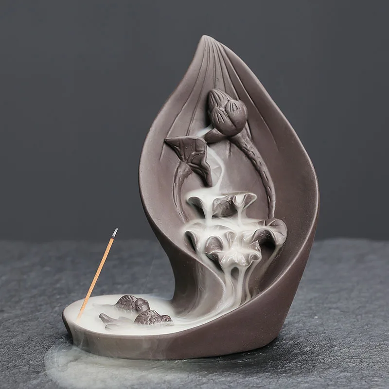Purple Clay Backflow Incense Burner Home Decor Creative Lotus Leaf Lotus Backflow Incense Burner Craft Gift Incense Burner
Purple Clay Backflow Incense Burner Home Decor Creative Lotus Leaf Lotus Backflow Incense Burner Craft Gift Incense Burner