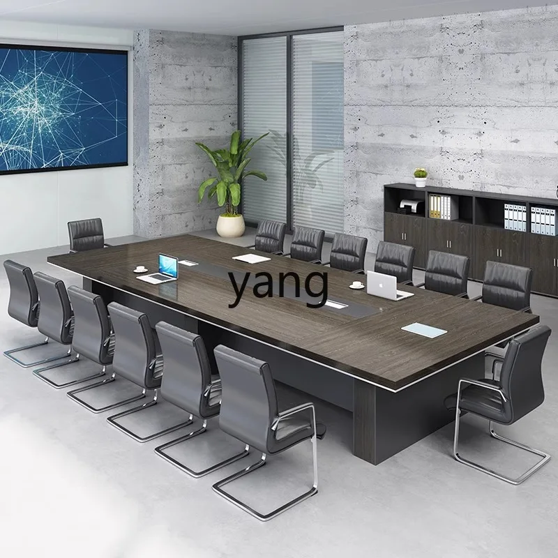 LTT black large conference table and chair combination simple modern office rectangular strip table
LTT black large conference table and chair combination simple modern office rectangular strip table
