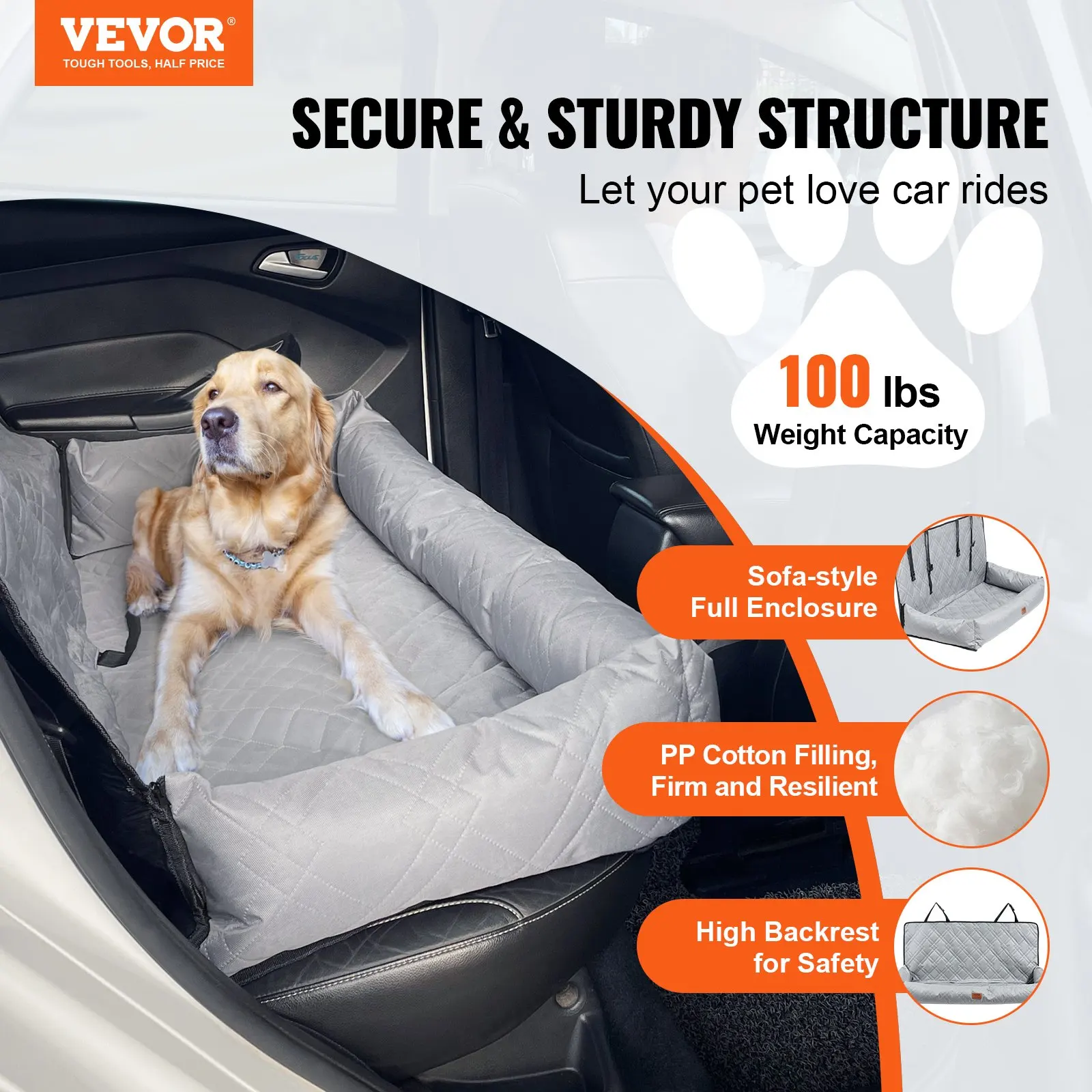 Dog Car Seat, Waterproof Dog Booster Seat For Car, Pet Car Seat With Clip-On Safety Leash, PP Cotton Filling, Dog Car Bed For
Dog Car Seat, Waterproof Dog Booster Seat For Car, Pet Car Seat With Clip-On Safety Leash, PP Cotton Filling, Dog Car Bed For