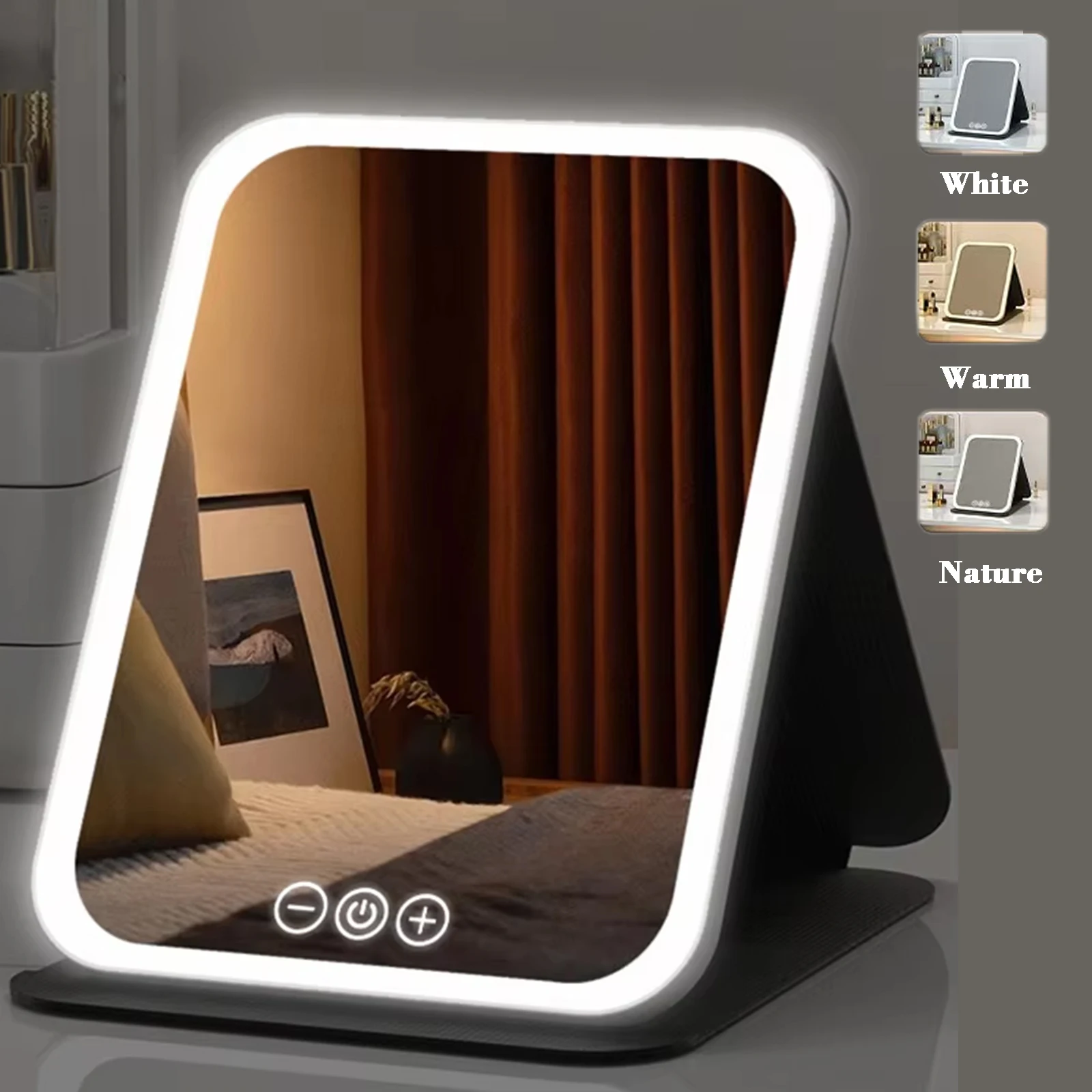 Large LED Folding Portable Mirror with Light High-quality PU Leather Glass Mirror Solid Color Makeup Mirror for Women Men
Large LED Folding Portable Mirror with Light High-quality PU Leather Glass Mirror Solid Color Makeup Mirror for Women Men