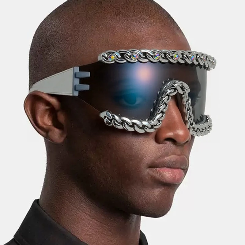 New Personalized Men Women Trendy Chain Sunglasses Funny Festival Ball Party Hip Hop Punk Sunglasses Party Big Gold Sunglasses
New Personalized Men Women Trendy Chain Sunglasses Funny Festival Ball Party Hip Hop Punk Sunglasses Party Big Gold Sunglasses