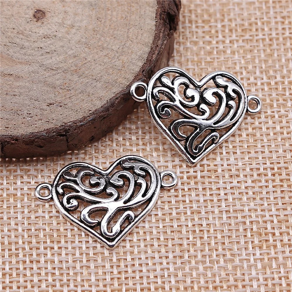 Wholesale 120pcs/bag Charms Wholesale Heart Connector 27x19mm Antique Making Pendant Fit Silver Color DIY Handmade Jewelry
Wholesale 120pcs/bag Charms Wholesale Heart Connector 27x19mm Antique Making Pendant Fit Silver Color DIY Handmade Jewelry