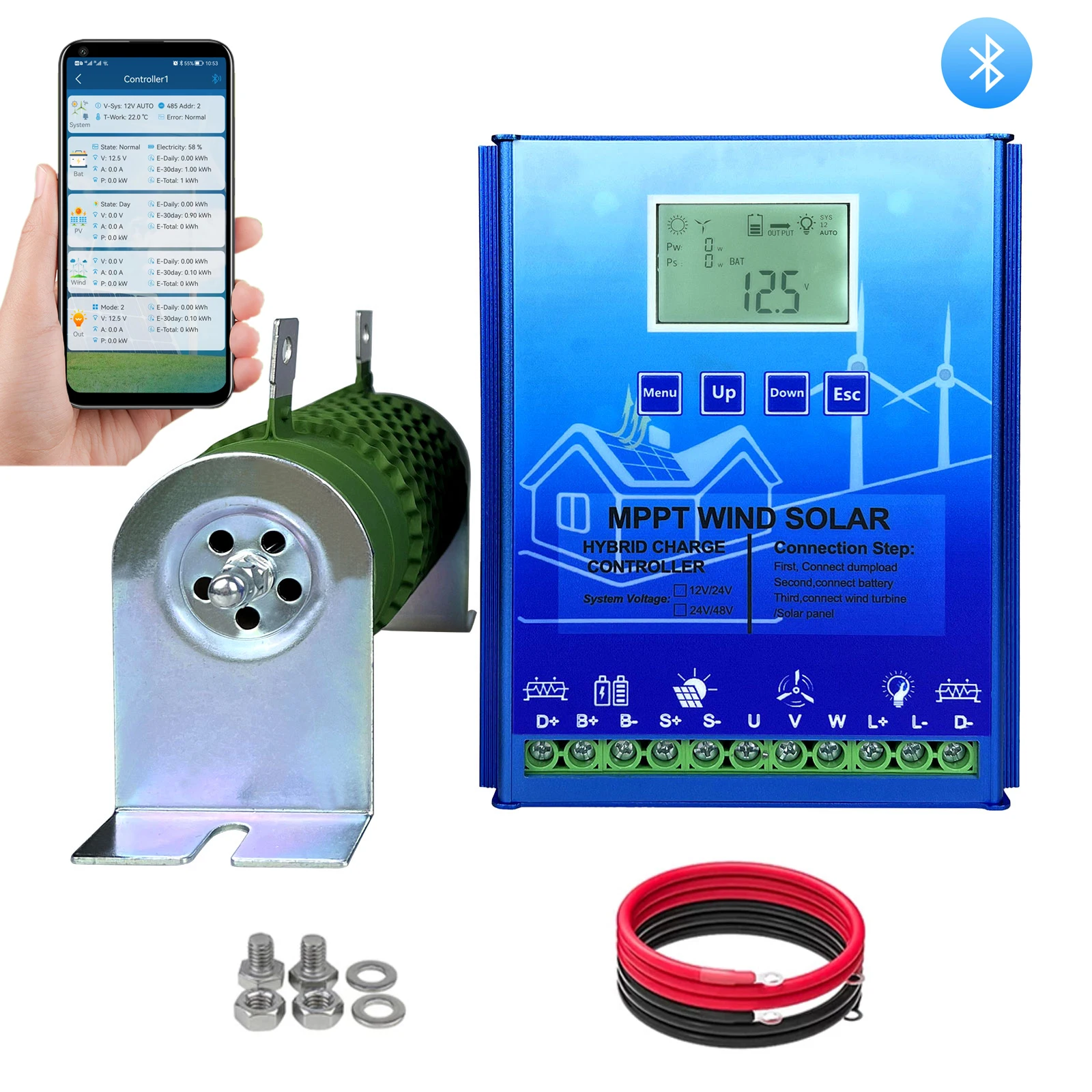 Ship From Poland MPPT 3000W Hybrid Wind Solar Power Charge Controller With WIFI Bluetooth APP Function For 12V 24V 48V Battery
Ship From Poland MPPT 3000W Hybrid Wind Solar Power Charge Controller With WIFI Bluetooth APP Function For 12V 24V 48V Battery