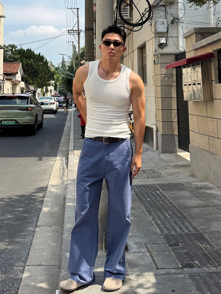 Blue Washed Vintage Men's Jeans Loose Straight Leg Bell Bottoms Autumn Winter American Style Workwear Trousers mid Waist Zipper
Blue Washed Vintage Men's Jeans Loose Straight Leg Bell Bottoms Autumn Winter American Style Workwear Trousers mid Waist Zipper