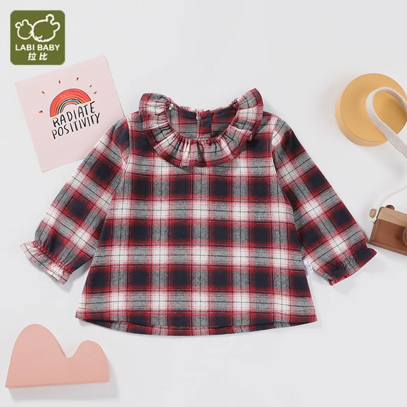 LABI BABY Plaid Print Tops for Kids Girls Xmas Red Top with Collar Autumn Long Sleeve T shirt Cotton Casual Blouse Toddler Cloth
LABI BABY Plaid Print Tops for Kids Girls Xmas Red Top with Collar Autumn Long Sleeve T shirt Cotton Casual Blouse Toddler Cloth