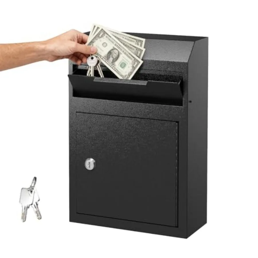 Metal Wall Mount ing Deposit Drop Box Safe - Heavy Duty Box for s Rent Checks Money and Mail Envelopes 9.75" x 4.25" x 14.75" (
Metal Wall Mount ing Deposit Drop Box Safe - Heavy Duty Box for s Rent Checks Money and Mail Envelopes 9.75" x 4.25" x 14.75" (