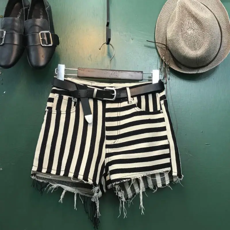 Off Women Femme Summer Fashion Tassel jean Denim Shorts Washed Distressed Jeans Hot Ripped Shorts Striped Denim Shorts Zipper Fl
Off Women Femme Summer Fashion Tassel jean Denim Shorts Washed Distressed Jeans Hot Ripped Shorts Striped Denim Shorts Zipper Fl