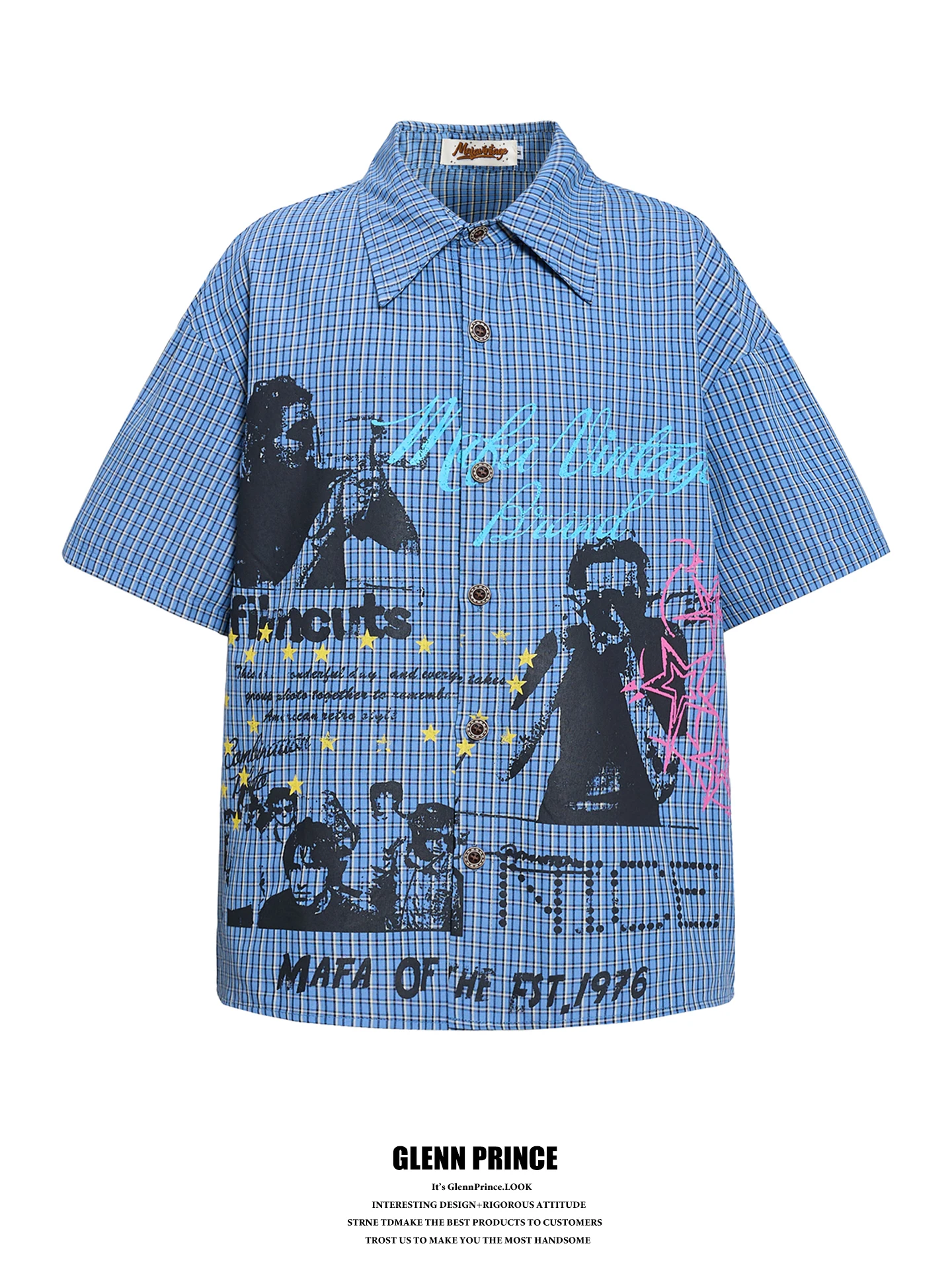 GPstudio American Street Style Plaid Shirt Men's Summer Trendy Design Short Sleeve Printed Casual Fashion Breathable Polyester
GPstudio American Street Style Plaid Shirt Men's Summer Trendy Design Short Sleeve Printed Casual Fashion Breathable Polyester