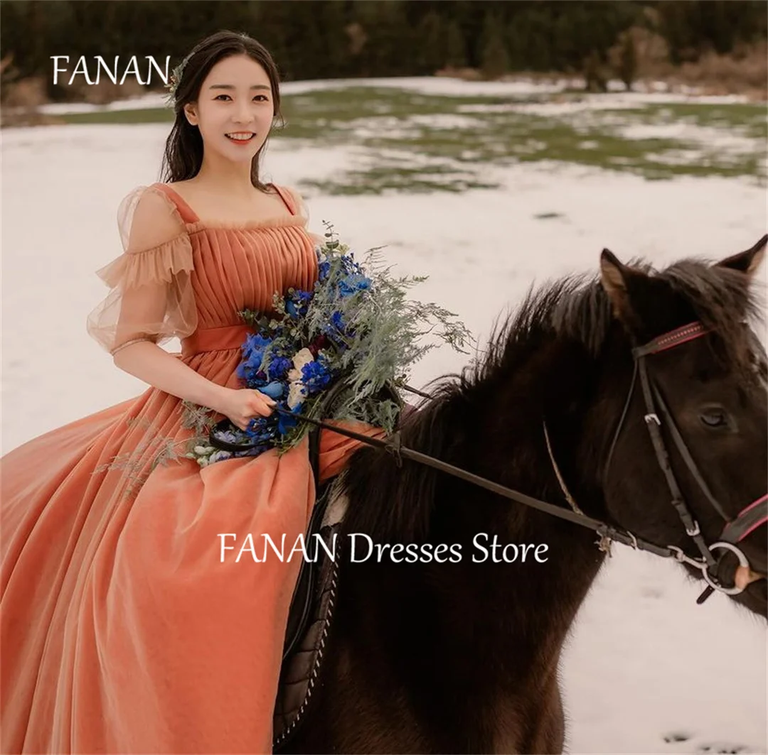 FANAN Square Neck A-Line Evening Party Dresses Fashion Orange Korea Tulle Simple Elegant Women Formal Gowns Event Prom Gowns
FANAN Square Neck A-Line Evening Party Dresses Fashion Orange Korea Tulle Simple Elegant Women Formal Gowns Event Prom Gowns