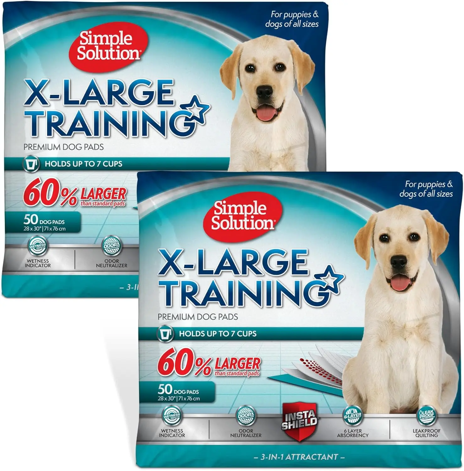 Extra Large Puppy Training Pads - Leak-Proof, Absorbent with Odor Control for Housebreaking Dogs, 28x30 Inches, 100 Count
Extra Large Puppy Training Pads - Leak-Proof, Absorbent with Odor Control for Housebreaking Dogs, 28x30 Inches, 100 Count