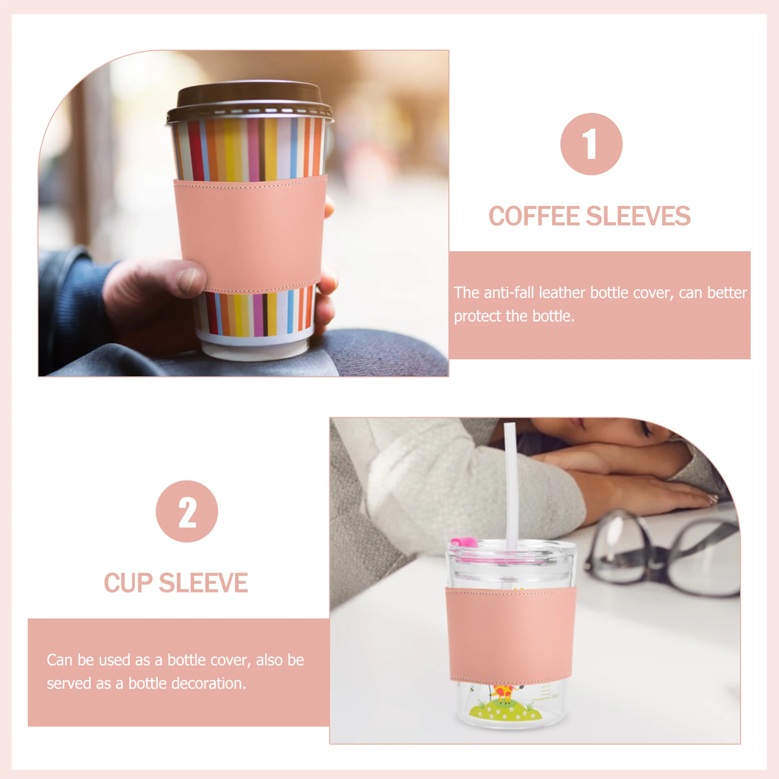 Cup Sleeves Pink PU Retro Hot Drink Protector Flexible Bottle Cover Reusable Coffee Sleeves Glass Insulator Non Slip
Cup Sleeves Pink PU Retro Hot Drink Protector Flexible Bottle Cover Reusable Coffee Sleeves Glass Insulator Non Slip