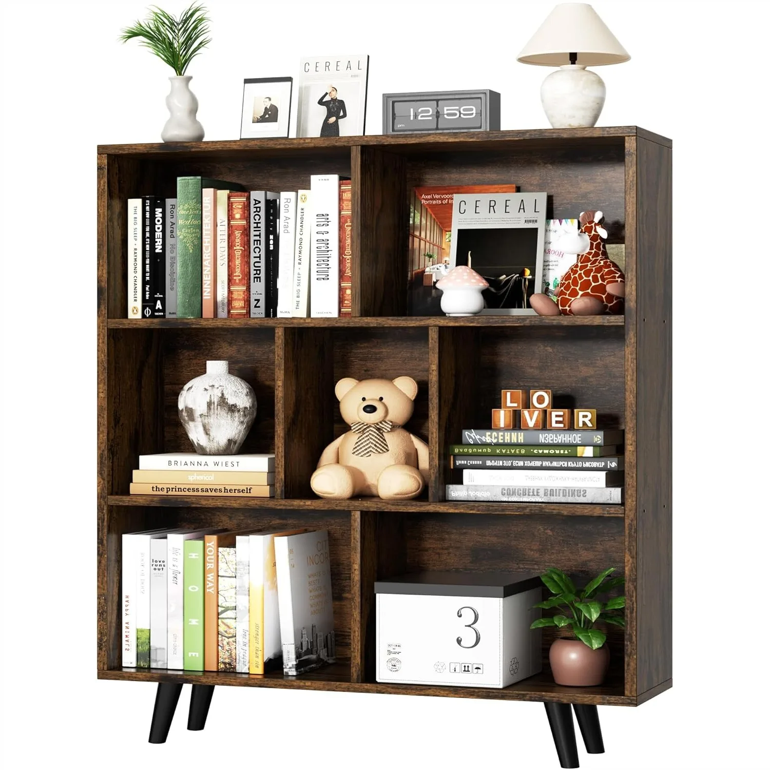 Cube Storage Organizer, 3 Tier Mid-Century Bookcase with Legs, Open Bookshelf for Living Room Bedroom Office
Cube Storage Organizer, 3 Tier Mid-Century Bookcase with Legs, Open Bookshelf for Living Room Bedroom Office
