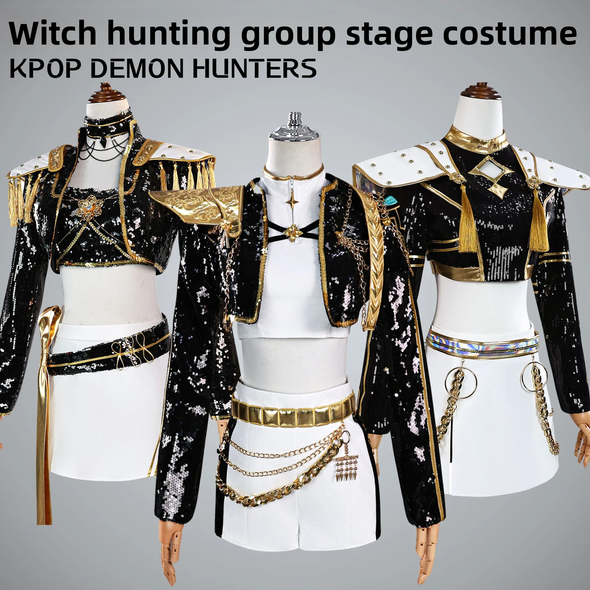 K-pop Witch Hunter Cos Suit Rumi Cos Black Gold Costume Mirazoe Cos Full Cosplay
K-pop Witch Hunter Cos Suit Rumi Cos Black Gold Costume Mirazoe Cos Full Cosplay