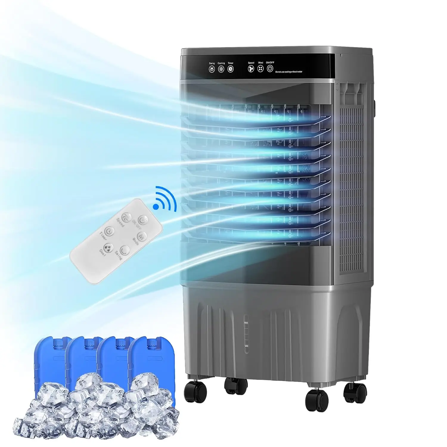 5.3 Gal Evaporative Air Cooler 3-in-1 12H Timer Remote 3 Speeds 4 Ice Packs Portable for Room Garage Bedroom Outdoor, Custom
5.3 Gal Evaporative Air Cooler 3-in-1 12H Timer Remote 3 Speeds 4 Ice Packs Portable for Room Garage Bedroom Outdoor, Custom
