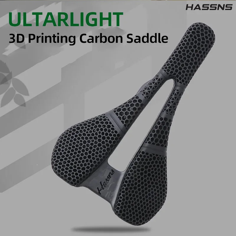 HASSNS carbon fiber 3D printed saddle Comfortable Mountain road bike saddle ultralight hollow breathable Racing bike saddle
HASSNS carbon fiber 3D printed saddle Comfortable Mountain road bike saddle ultralight hollow breathable Racing bike saddle