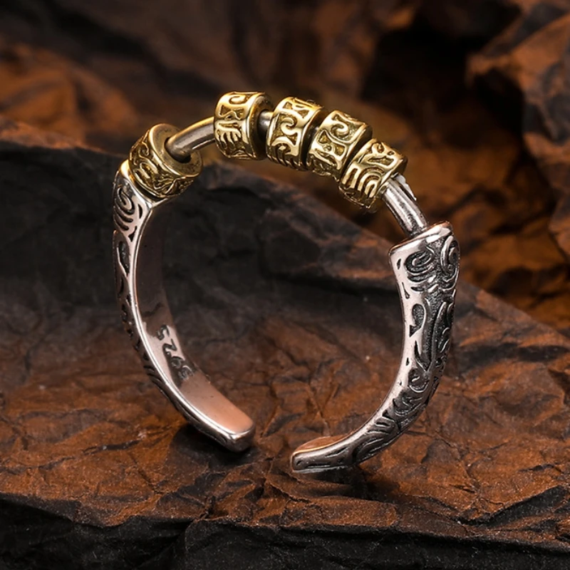 BOCAI S925 Sterling Silver Charms Rings for Men Women Contrast Colored Embossed Eternal Rattan Pattern New Fashion Punk Jewelry
BOCAI S925 Sterling Silver Charms Rings for Men Women Contrast Colored Embossed Eternal Rattan Pattern New Fashion Punk Jewelry