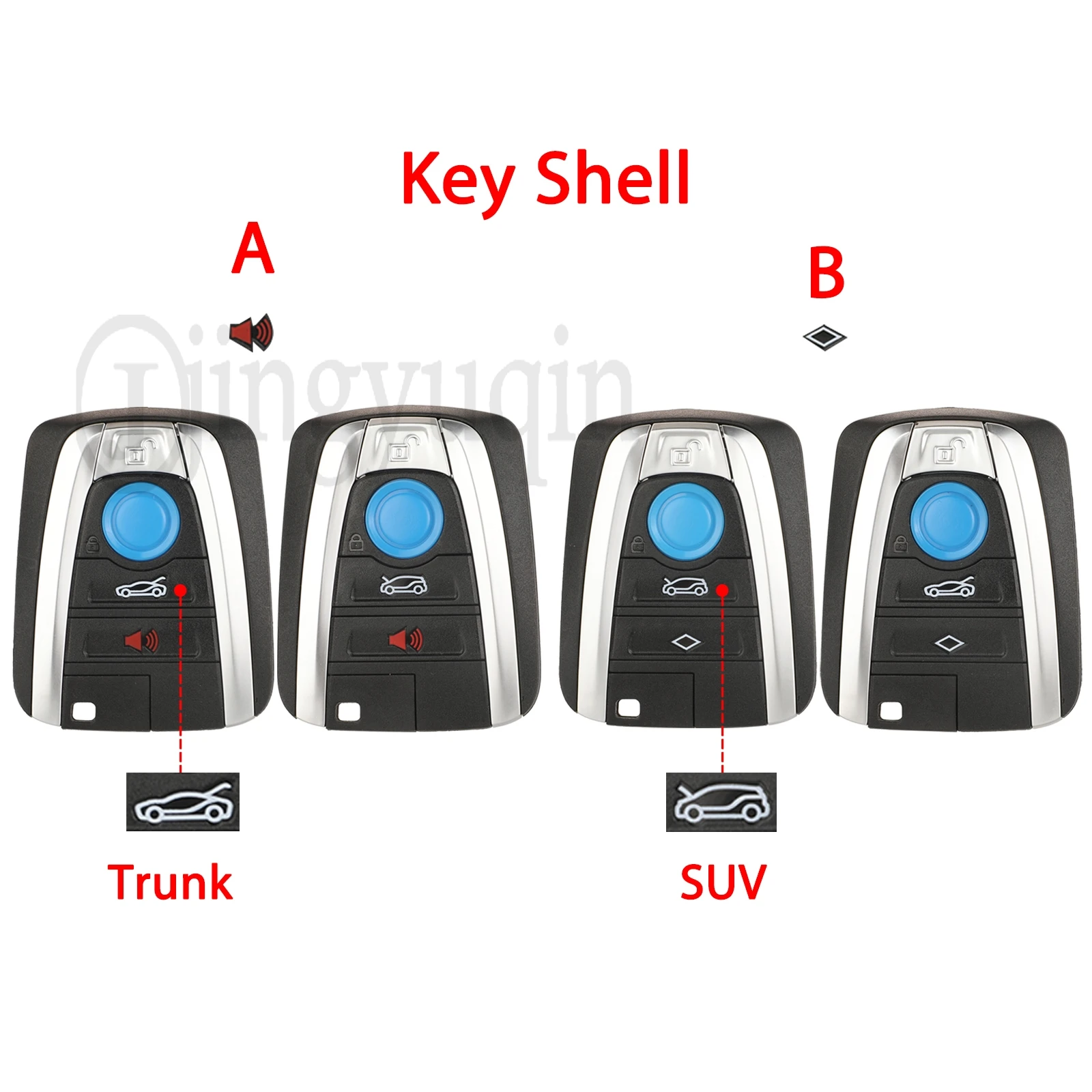 jingyuqin 4 Buttons For BMW I3 I8 2014 2015 2016 2017 2018 Smart Remote Car Key Shell Case Fob Replacement Uncut Blade
jingyuqin 4 Buttons For BMW I3 I8 2014 2015 2016 2017 2018 Smart Remote Car Key Shell Case Fob Replacement Uncut Blade