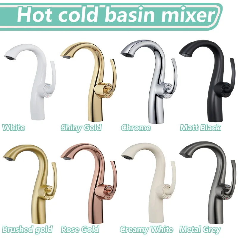 Swan Shaped Faucet Single Handle Hot Cold Mixer Tap Brass Basin Faucet Rose Gold White
Swan Shaped Faucet Single Handle Hot Cold Mixer Tap Brass Basin Faucet Rose Gold White