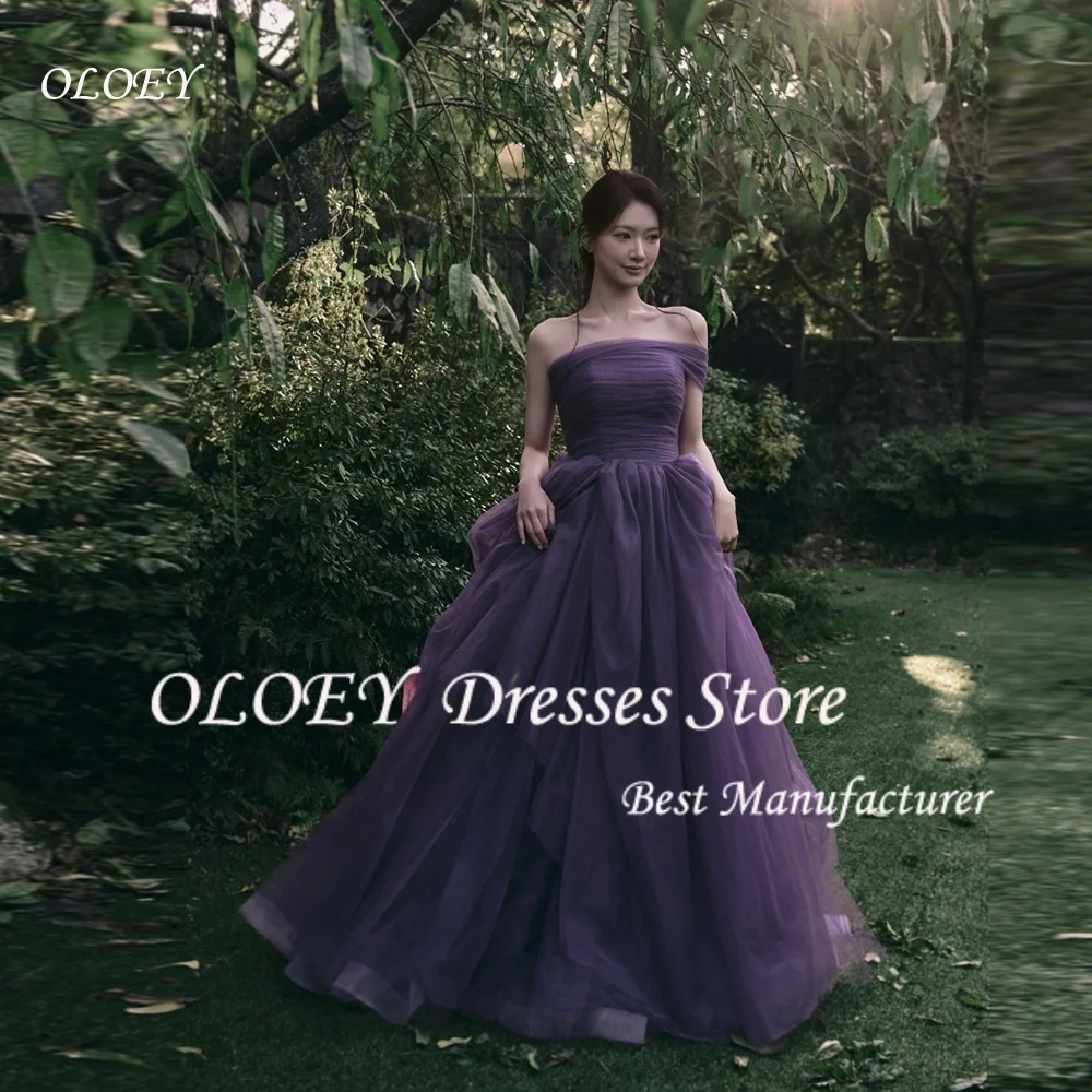 OLOEY Customized Simple Purple Tulle Strapless Evening Dresses Sleeveless Tiered Draped Pleat With Sweep Train Formal Gala Prom
OLOEY Customized Simple Purple Tulle Strapless Evening Dresses Sleeveless Tiered Draped Pleat With Sweep Train Formal Gala Prom
