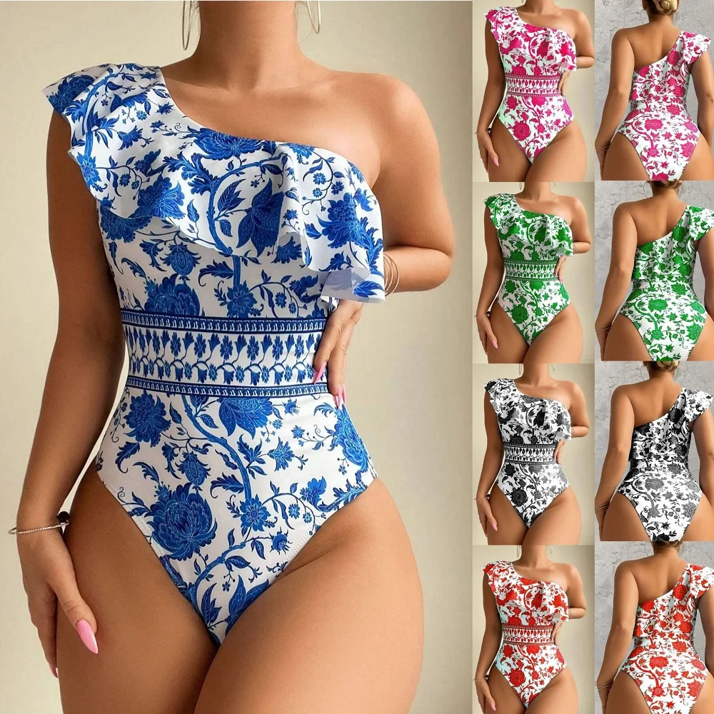 Women Summer Jumpsuits Swimwear Floral Printing Ruffle Off the Shoulder Bodysuits Swimsuits Ladies Bathing Suits Swimming
Women Summer Jumpsuits Swimwear Floral Printing Ruffle Off the Shoulder Bodysuits Swimsuits Ladies Bathing Suits Swimming
