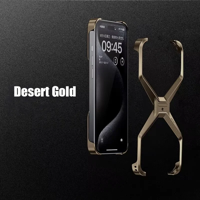 Luxury Aluminum Rimless Phone Case For iPhone 16 15 13 14 Pro Max Metal X Type Removable Heat Dissipation Armor Shockproof Cover
Luxury Aluminum Rimless Phone Case For iPhone 16 15 13 14 Pro Max Metal X Type Removable Heat Dissipation Armor Shockproof Cover